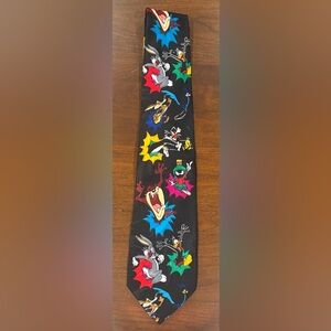 Vintage 1993 Looney Tunes Mania bugs bunny tazz devil Daffy Duck tweety bird tie